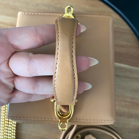 Mark Cross Grace CUBE BOX Bag Beige NEW Leather Cross Body Mini Bag AUTHENTIC 🥰 - Picture 8 of 14
